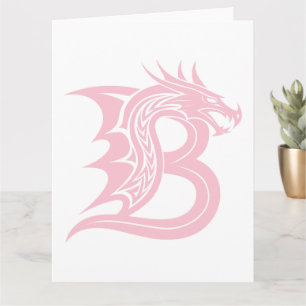Dragon Styled Letter B, Dragon Alphabet, Monogramm Karte