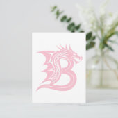 Dragon Styled Letter B, Dragon Alphabet, Monogramm Postkarte (Stehend Vorderseite)