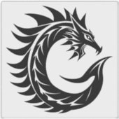 Dragon Styled Letter C, Dragon Alphabet, Monogram Aufkleber (Vorderseite)