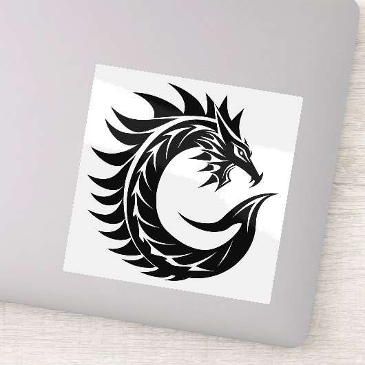 Dragon Styled Letter C, Dragon Alphabet, Monogram Aufkleber (Detail)