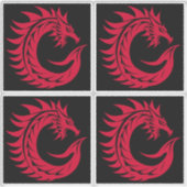 Dragon Styled Letter C, Dragon Alphabet, Monogram Aufkleber (Vorderseite)