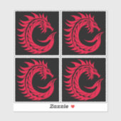 Dragon Styled Letter C, Dragon Alphabet, Monogram Aufkleber (Blatt)