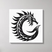 Dragon Styled Letter C, Dragon Alphabet, Monogram Leinwanddruck (Vorderseite)