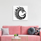 Dragon Styled Letter C, Dragon Alphabet, Monogram Leinwanddruck (Insitu (Wohnzimmer))