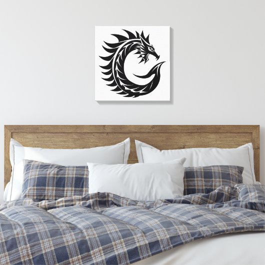 Dragon Styled Letter C, Dragon Alphabet, Monogram Leinwanddruck (Insitu (Schlafzimmer))