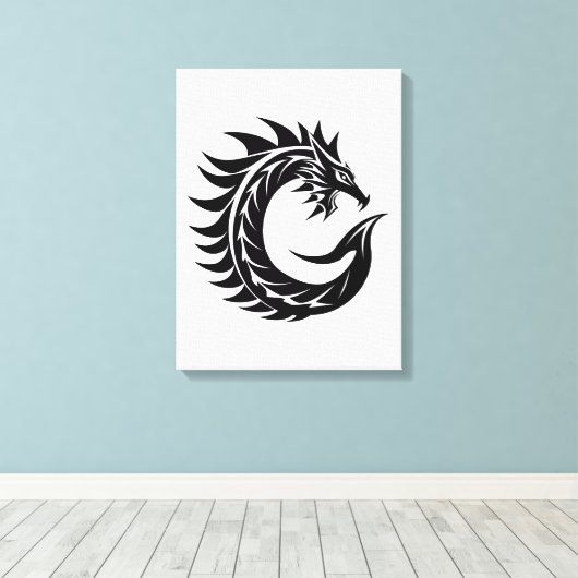 Dragon Styled Letter C, Dragon Alphabet, Monogram Leinwanddruck (Insitu (Holzboden))