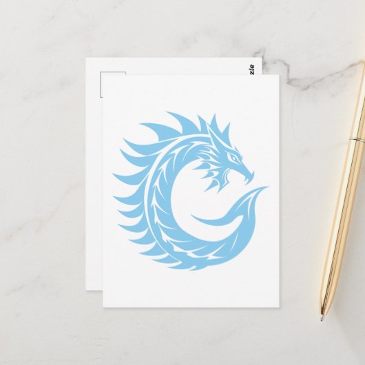 Dragon Styled Letter C, Dragon Alphabet, Monogram Postkarte (Vorderseite/Rückseite Beispiel)