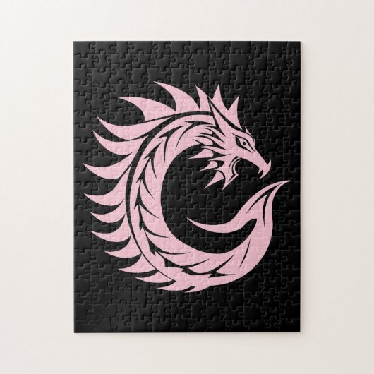 Dragon Styled Letter C, Dragon Alphabet, Monogram Puzzle (Vertikal)