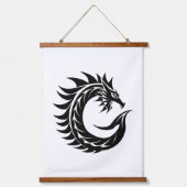 Dragon Styled Letter C, Dragon Alphabet, Monogram Wandteppich Mit Holzrahmen (Vorderseite)