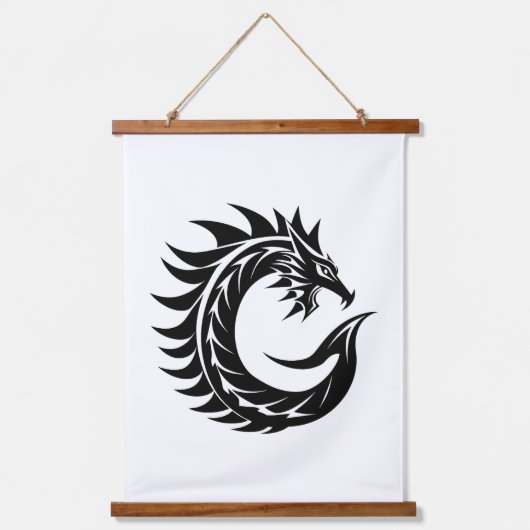 Dragon Styled Letter C, Dragon Alphabet, Monogram Wandteppich Mit Holzrahmen (Vorderseite)