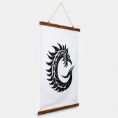 Dragon Styled Letter C, Dragon Alphabet, Monogram Wandteppich Mit Holzrahmen (Gewinkelt)