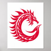 Dragon Styled Letter C, Dragon Alphabet, Monogramm Foliendrucke (Vorderseite)