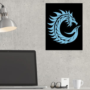 Dragon Styled Letter C, Dragon Alphabet, Monogramm Foliendrucke