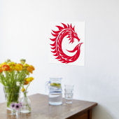 Dragon Styled Letter C, Dragon Alphabet, Monogramm Foliendrucke (Ablage(Küche))