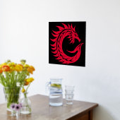 Dragon Styled Letter C, Dragon Alphabet, Monogramm Foliendrucke (Ablage(Küche))