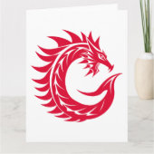 Dragon Styled Letter C, Dragon Alphabet, Monogramm Karte (Vorderseite)