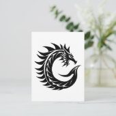 Dragon Styled Letter C, Dragon Alphabet, Monogramm Postkarte (Stehend Vorderseite)
