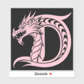 Dragon Styled Letter D, Dragon Alphabet, Monogram Aufkleber (Blatt)