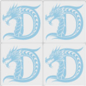 Dragon Styled Letter D, Dragon Alphabet, Monogram Aufkleber (Vorderseite)