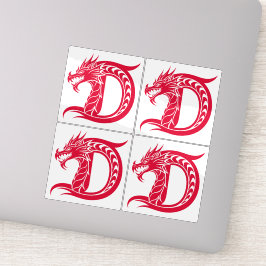 Dragon Styled Letter D, Dragon Alphabet, Monogram Aufkleber