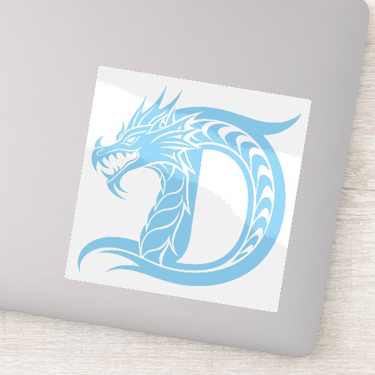 Dragon Styled Letter D, Dragon Alphabet, Monogram Aufkleber (Detail)