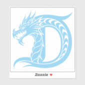 Dragon Styled Letter D, Dragon Alphabet, Monogram Aufkleber (Blatt)