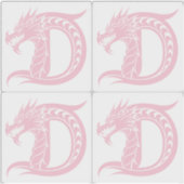 Dragon Styled Letter D, Dragon Alphabet, Monogram Aufkleber (Vorderseite)