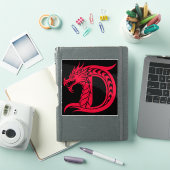 Dragon Styled Letter D, Dragon Alphabet, Monogram Aufkleber (iPad Hülle)
