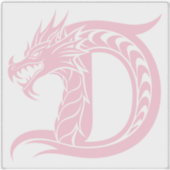 Dragon Styled Letter D, Dragon Alphabet, Monogram Aufkleber (Vorderseite)
