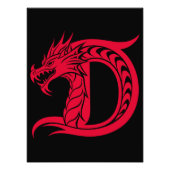Dragon Styled Letter D, Dragon Alphabet, Monogram Fotodruck (Vorne)