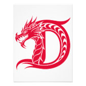 Dragon Styled Letter D, Dragon Alphabet, Monogram Fotodruck (Vorne)
