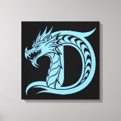 Dragon Styled Letter D, Dragon Alphabet, Monogram Leinwanddruck (Vorderseite)