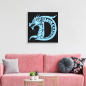 Dragon Styled Letter D, Dragon Alphabet, Monogram Leinwanddruck (Insitu (Wohnzimmer))