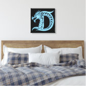 Dragon Styled Letter D, Dragon Alphabet, Monogram Leinwanddruck (Insitu (Schlafzimmer))