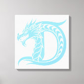 Dragon Styled Letter D, Dragon Alphabet, Monogram Leinwanddruck (Vorderseite)