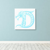 Dragon Styled Letter D, Dragon Alphabet, Monogram Leinwanddruck (Insitu (Holzboden))