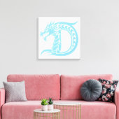 Dragon Styled Letter D, Dragon Alphabet, Monogram Leinwanddruck (Insitu (Wohnzimmer))