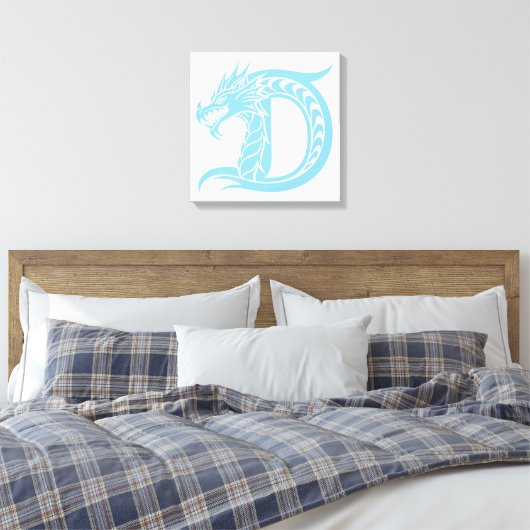 Dragon Styled Letter D, Dragon Alphabet, Monogram Leinwanddruck (Insitu (Schlafzimmer))