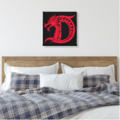 Dragon Styled Letter D, Dragon Alphabet, Monogram Leinwanddruck (Insitu (Schlafzimmer))