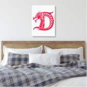 Dragon Styled Letter D, Dragon Alphabet, Monogram Leinwanddruck (Insitu (Schlafzimmer))