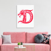 Dragon Styled Letter D, Dragon Alphabet, Monogram Leinwanddruck (Insitu (Wohnzimmer))