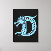 Dragon Styled Letter D, Dragon Alphabet, Monogram Leinwanddruck (Vorderseite)