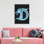 Dragon Styled Letter D, Dragon Alphabet, Monogram Leinwanddruck (Insitu (Wohnzimmer))