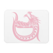 Dragon Styled Letter D, Dragon Alphabet, Monogram Magnet (Horizontal)