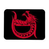 Dragon Styled Letter D, Dragon Alphabet, Monogram Magnet (Horizontal)