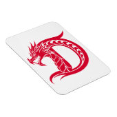 Dragon Styled Letter D, Dragon Alphabet, Monogram Magnet (Rechte Seite)