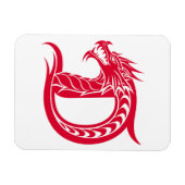 Dragon Styled Letter D, Dragon Alphabet, Monogram Magnet (Horizontal)