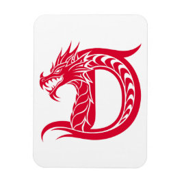Dragon Styled Letter D, Dragon Alphabet, Monogram Magnet