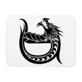 Dragon Styled Letter D, Dragon Alphabet, Monogram Magnet (Horizontal)