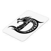 Dragon Styled Letter D, Dragon Alphabet, Monogram Magnet (Linke Seite)